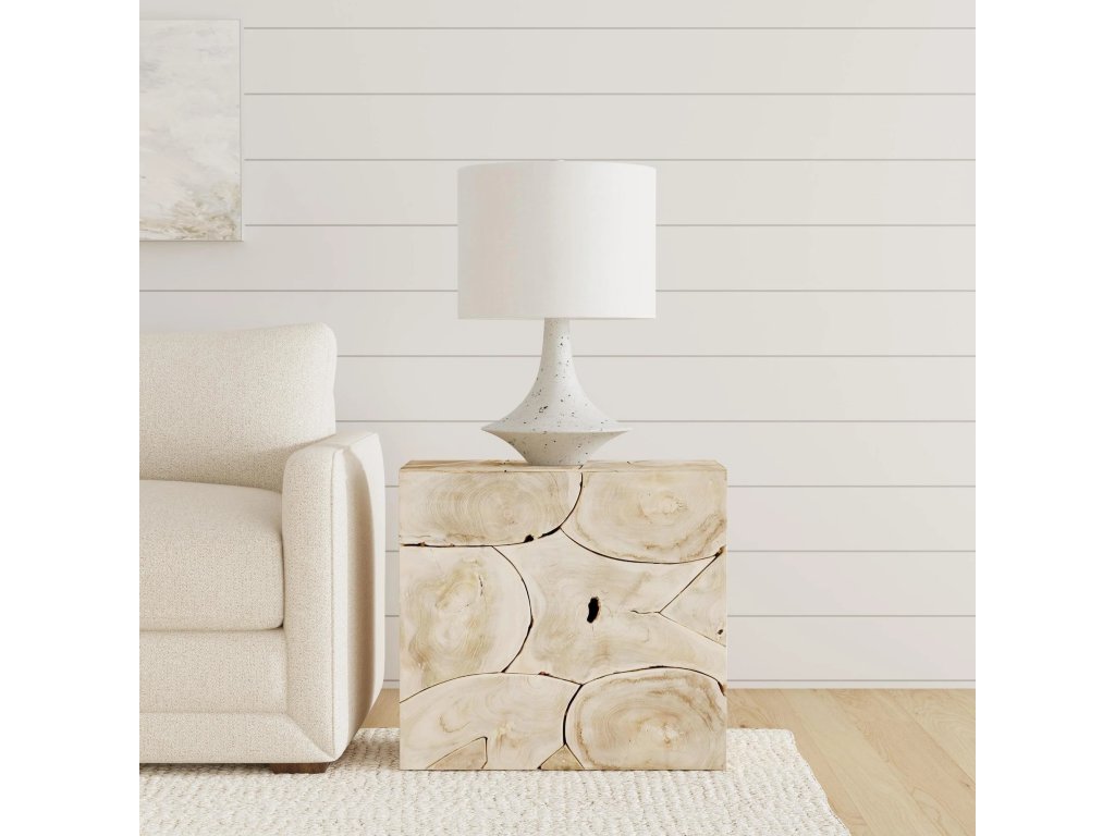 Sorrento Solid Wood Rectangle End Table - Bleached - image 5