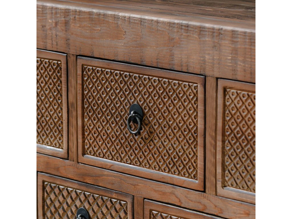 Lahey Solid Wood 11Dwr Rectangle Console Table - Mission Brown - image 7