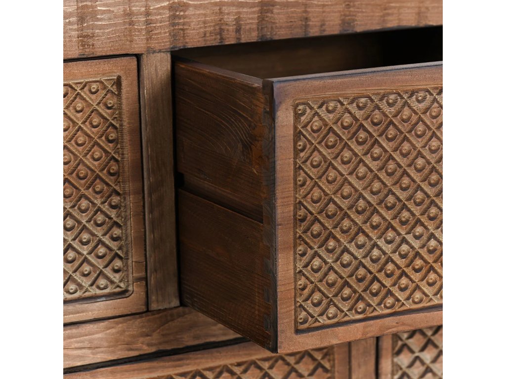 Lahey Solid Wood 11Dwr Rectangle Console Table - Mission Brown - image 3