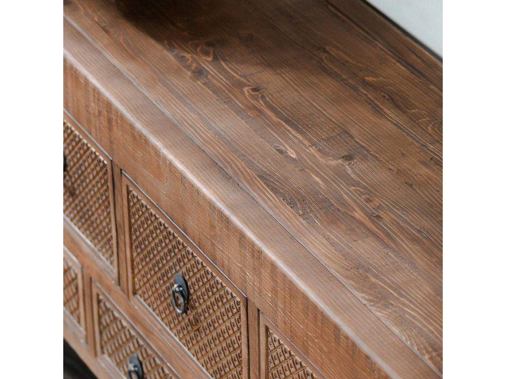 Lahey Solid Wood 11Dwr Rectangle Console Table - Mission Brown - image 6