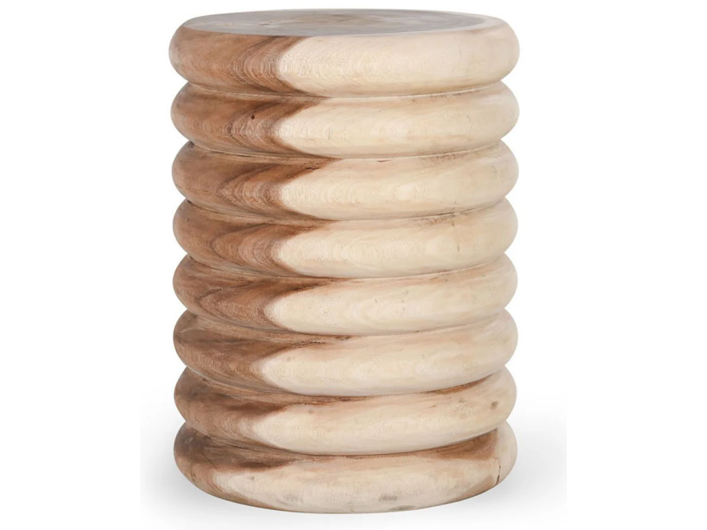 Gala Solid Wood Round End Table - Natural - main image