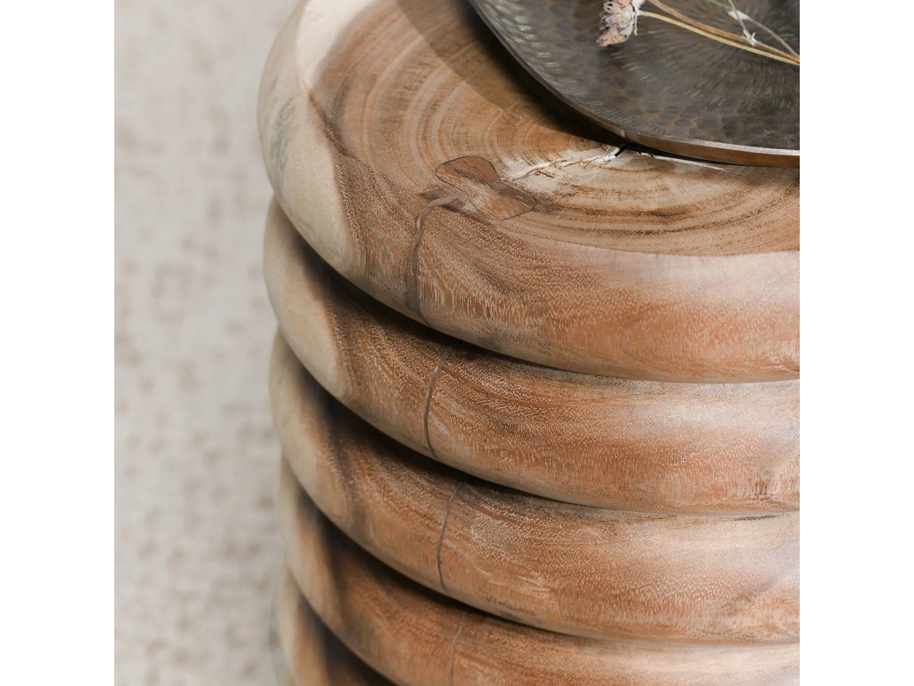 Gala Solid Wood Round End Table - Natural - image 4