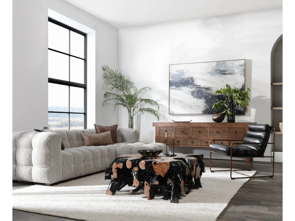 Cypress Teak Root Square Coffee Table - Black/Natural - image 5