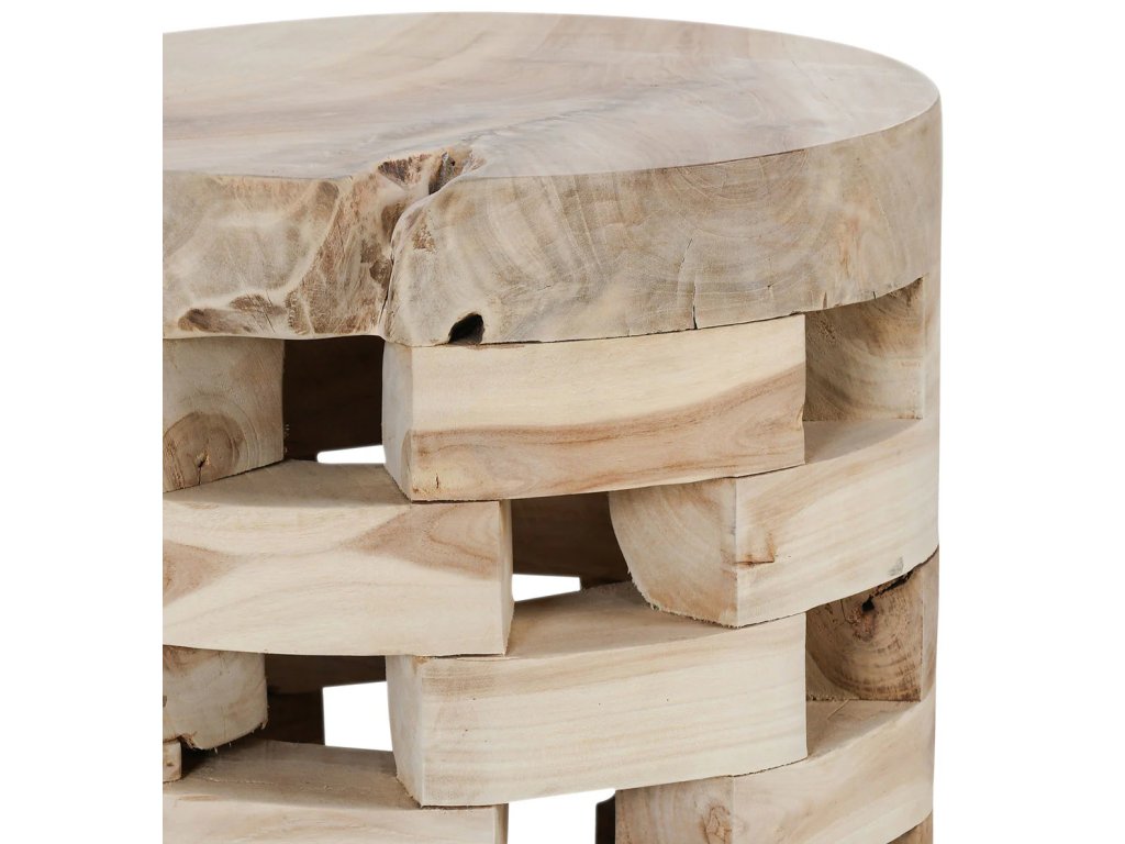 Dacosta Solid Wood Round Accent Table - White Wash - image 1