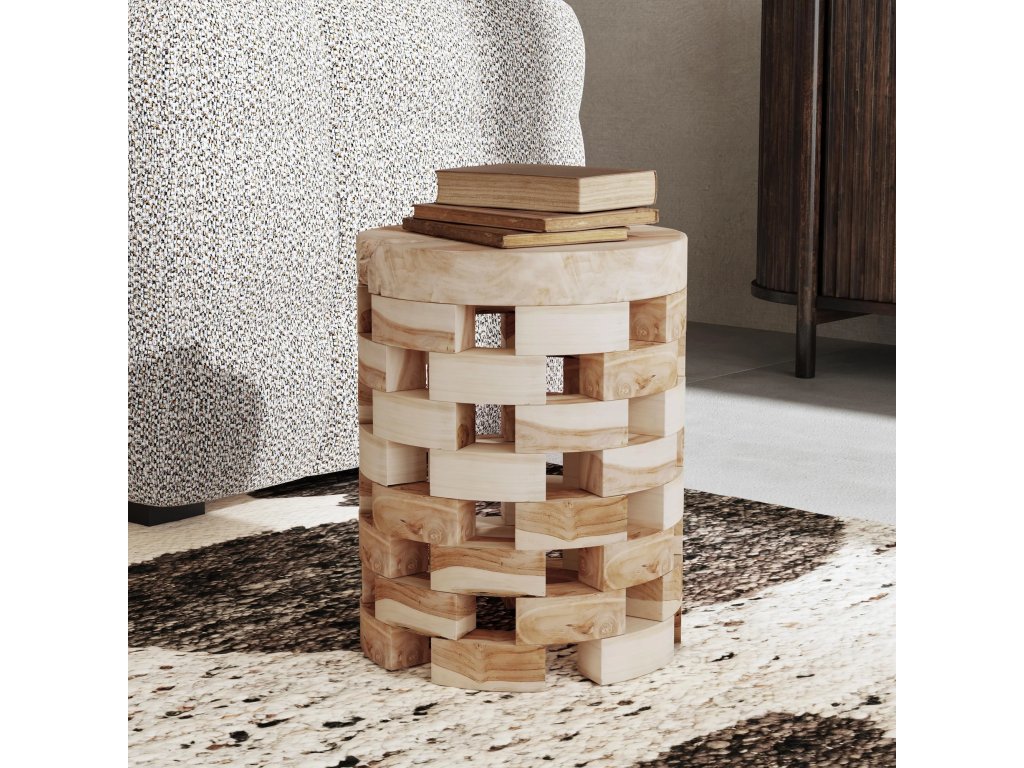 Dacosta Solid Wood Round Accent Table - White Wash - image 3