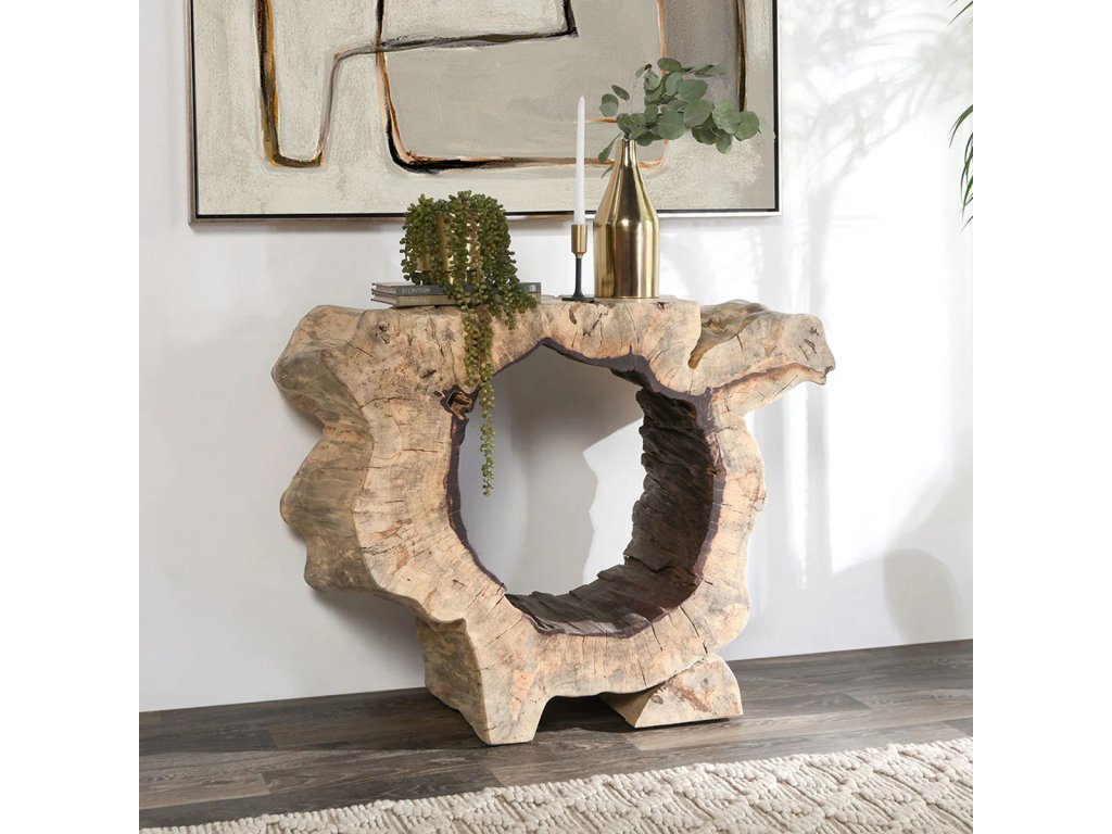 Odette Solid Wood Rectangle Console Table - Natural - image 5