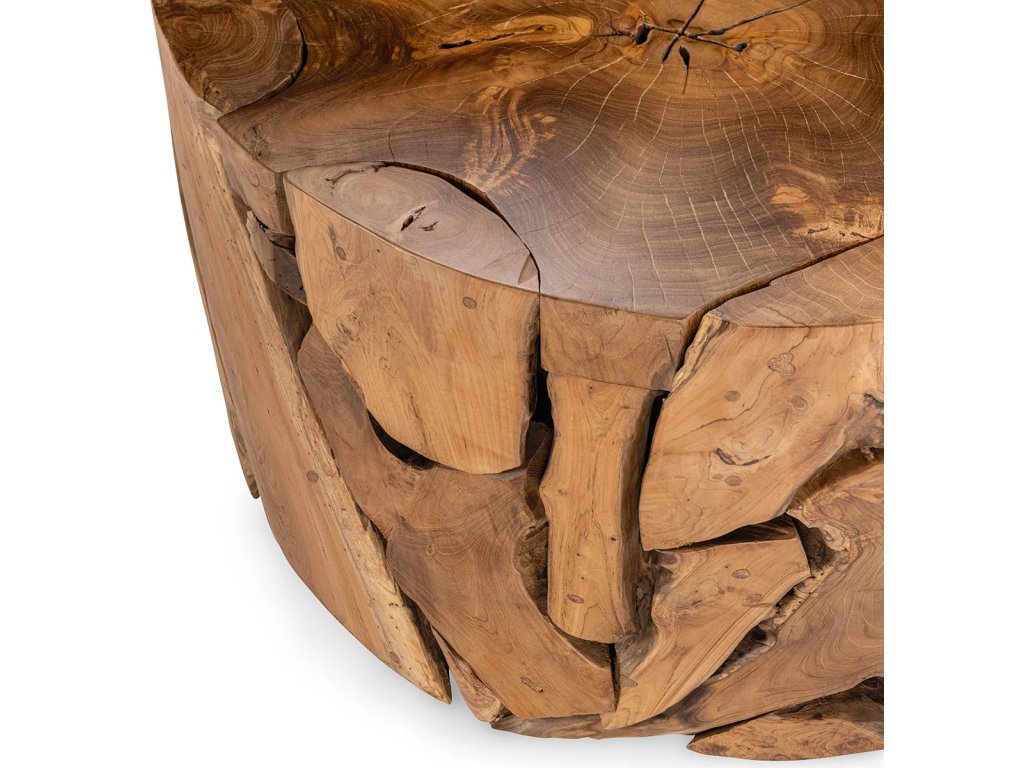 Rhea Solid Wood Round Coffee Table - Natural - main image