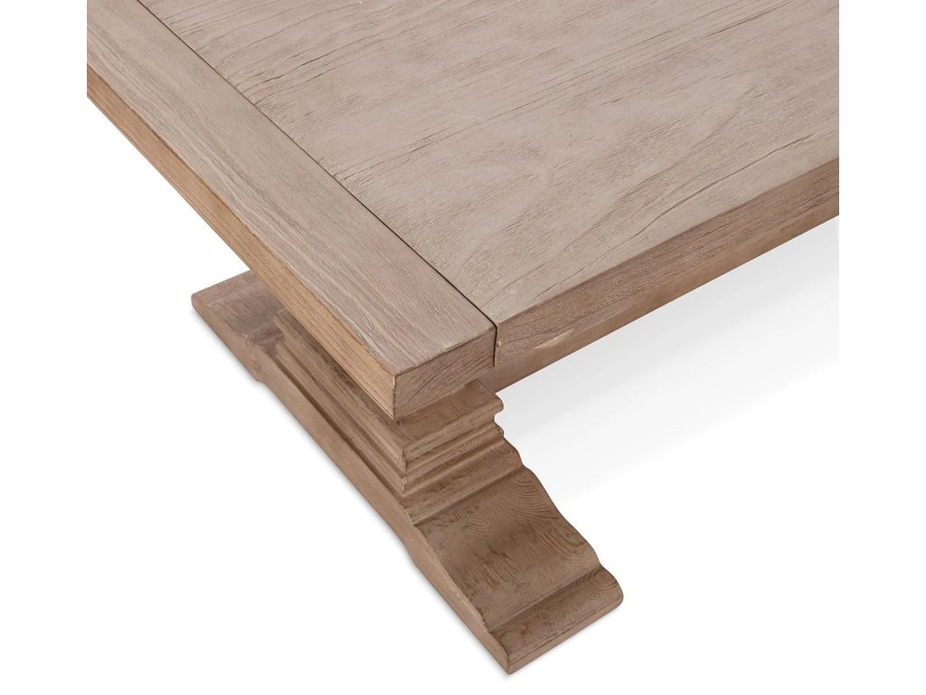 Alexander Solid Wood Extending Dining Table - Distressed Brown - image 2