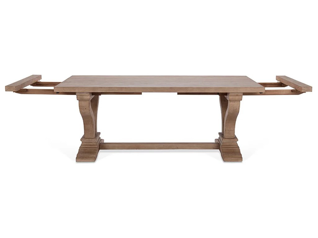 Alexander Solid Wood Extending Dining Table - Distressed Brown - image 3