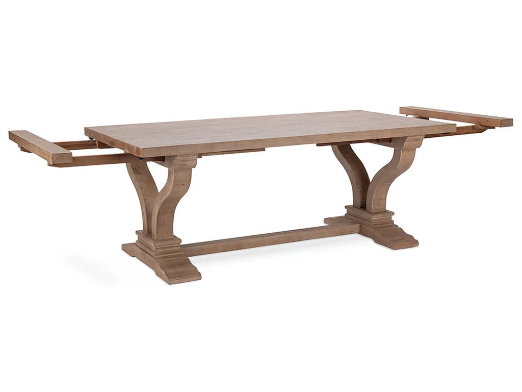 Alexander Solid Wood Extending Dining Table - Distressed Brown - image 4