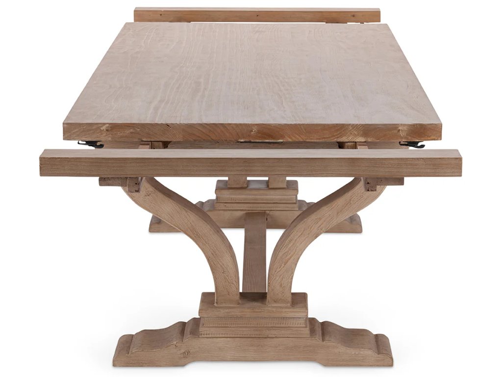 Alexander Solid Wood Extending Dining Table - Distressed Brown - image 6