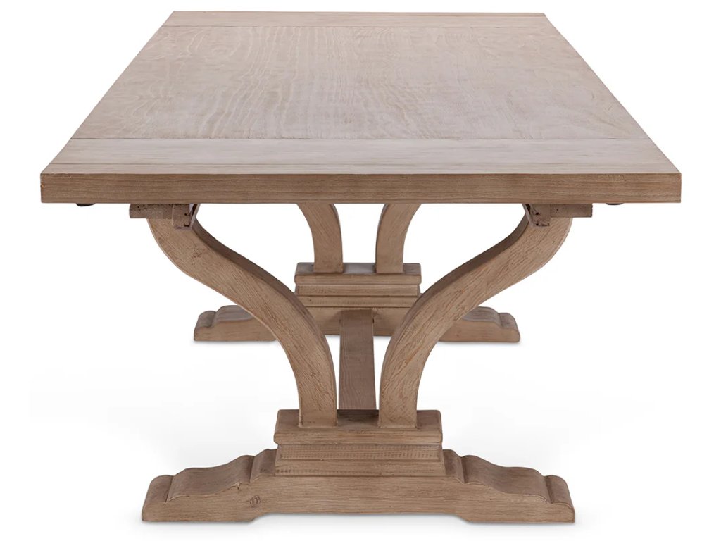 Alexander Solid Wood Extending Dining Table - Distressed Brown - image 7