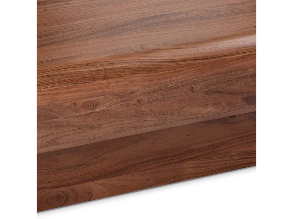 Craig Solid Wood Rectangle Coffee Table - Acorn Brown - image 2