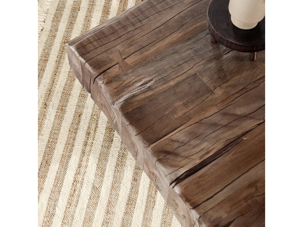 Duarte Solid Wood Rectangle Coffee Table - Rustic Brown - image 5