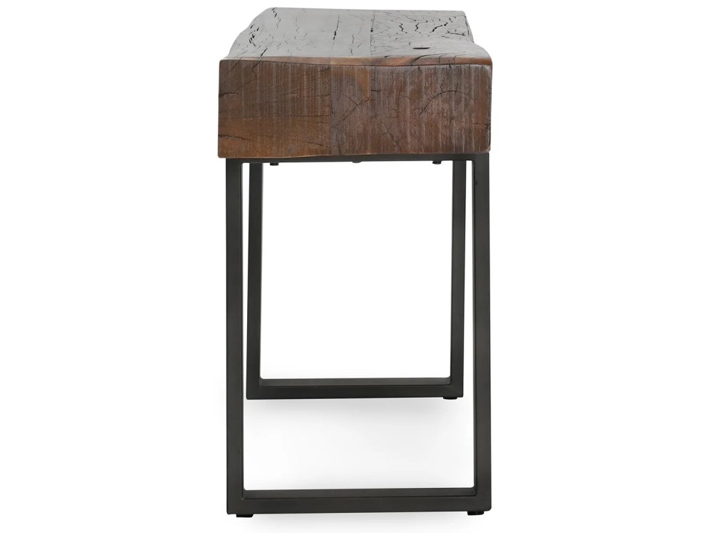Duarte Solid Wood Rectangle Console Table - Rustic Brown - image 2