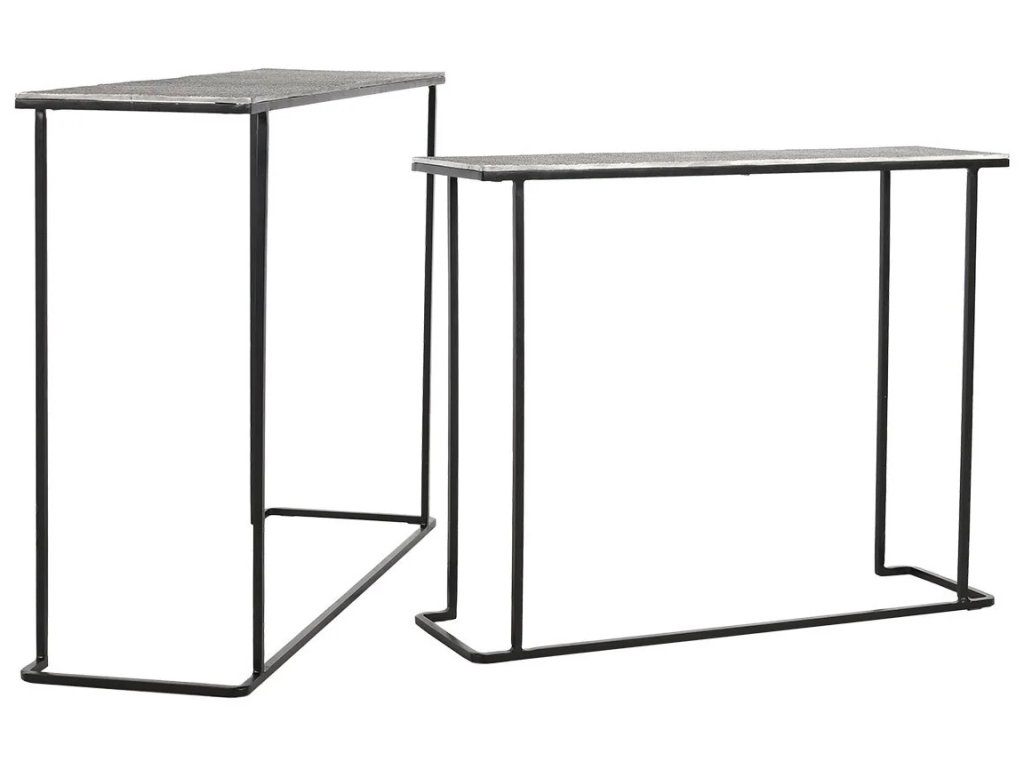 Jonah Aluminum Rectangle Console Tables Set of 2 - Brass Antique - main image