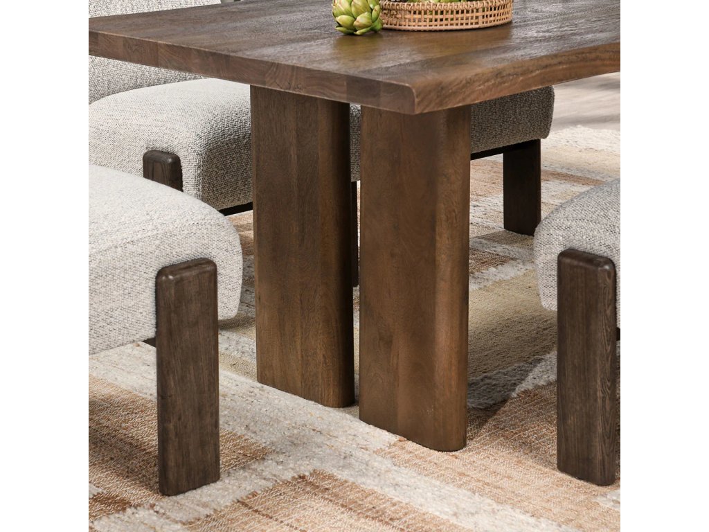 Holmes Solid Wood Rectangle Dining Table - Artisan Brown - image 7