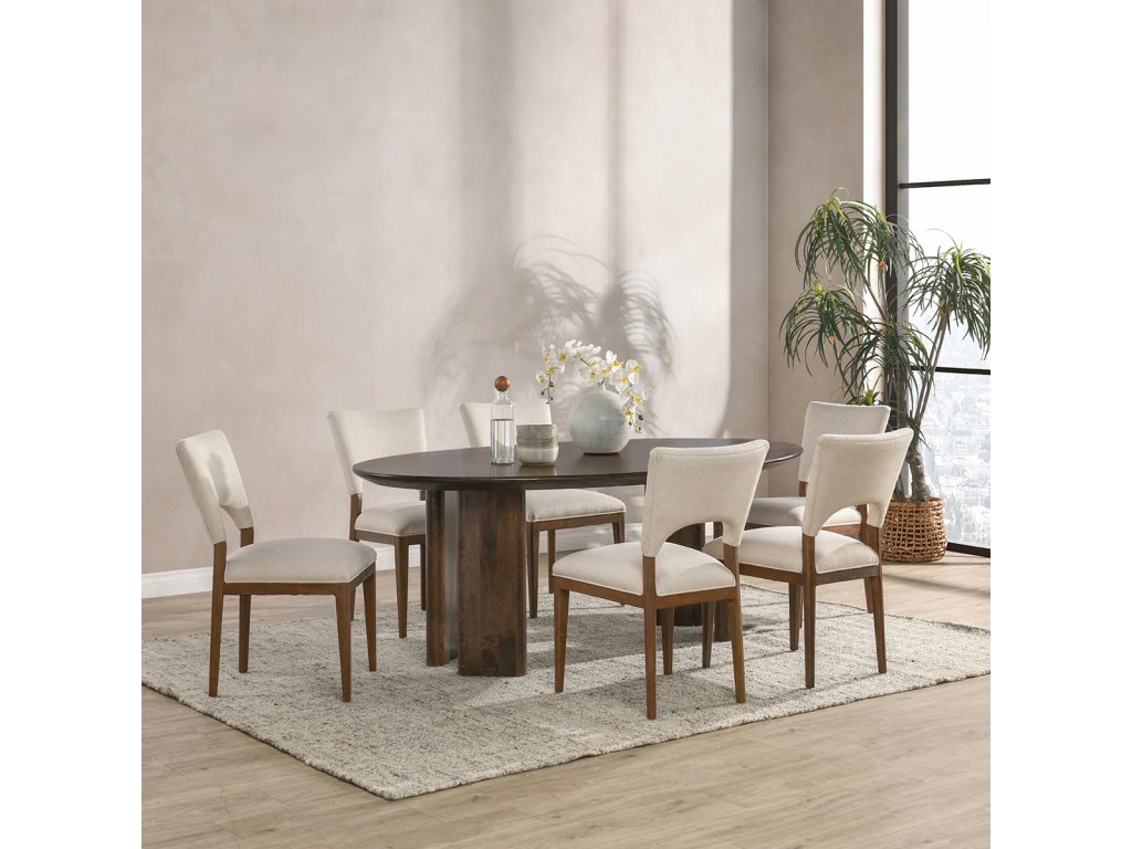 Norwood Solid Wood Oval Dining Table - Bark Brown - image 5