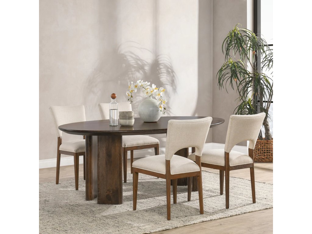 Norwood Solid Wood Oval Dining Table - Bark Brown - image 6