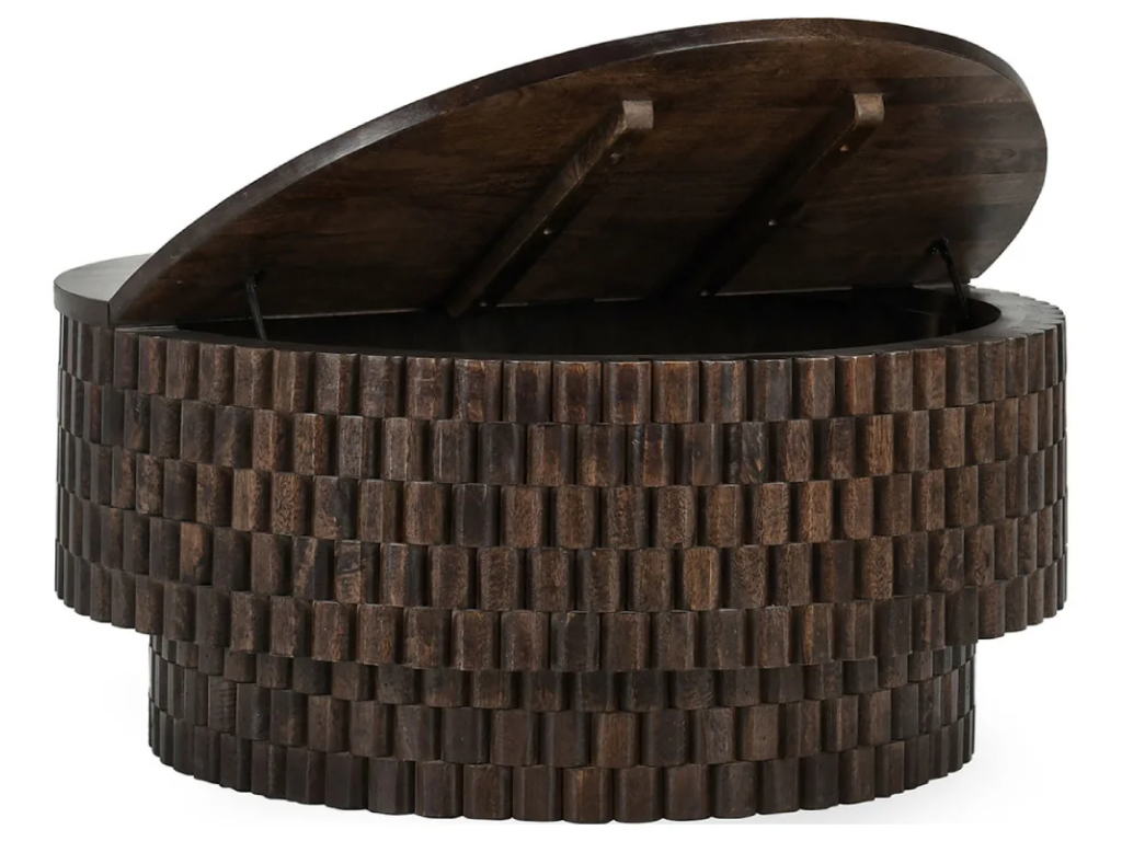 Norwood Solid Wood Round Coffee Table - Bark Brown - main image