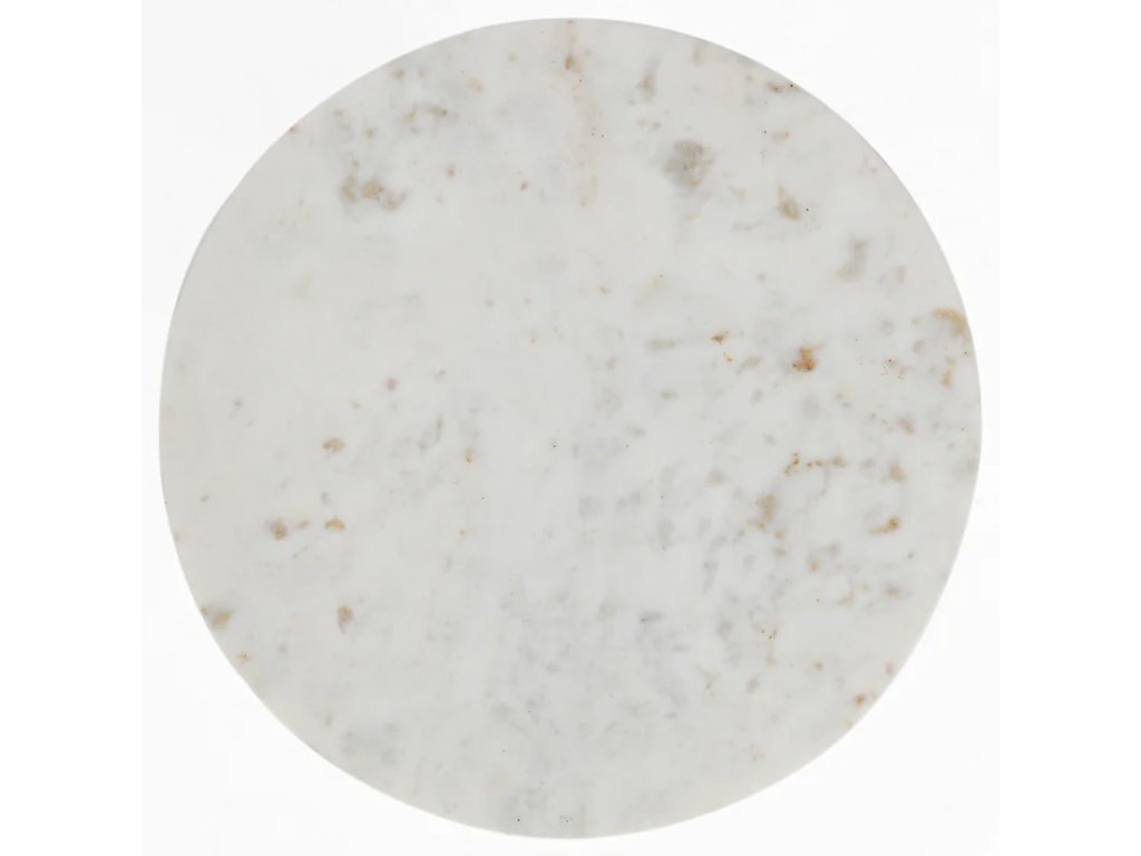 Leyton Marble Aluminum Round Accent Table - White - image 4