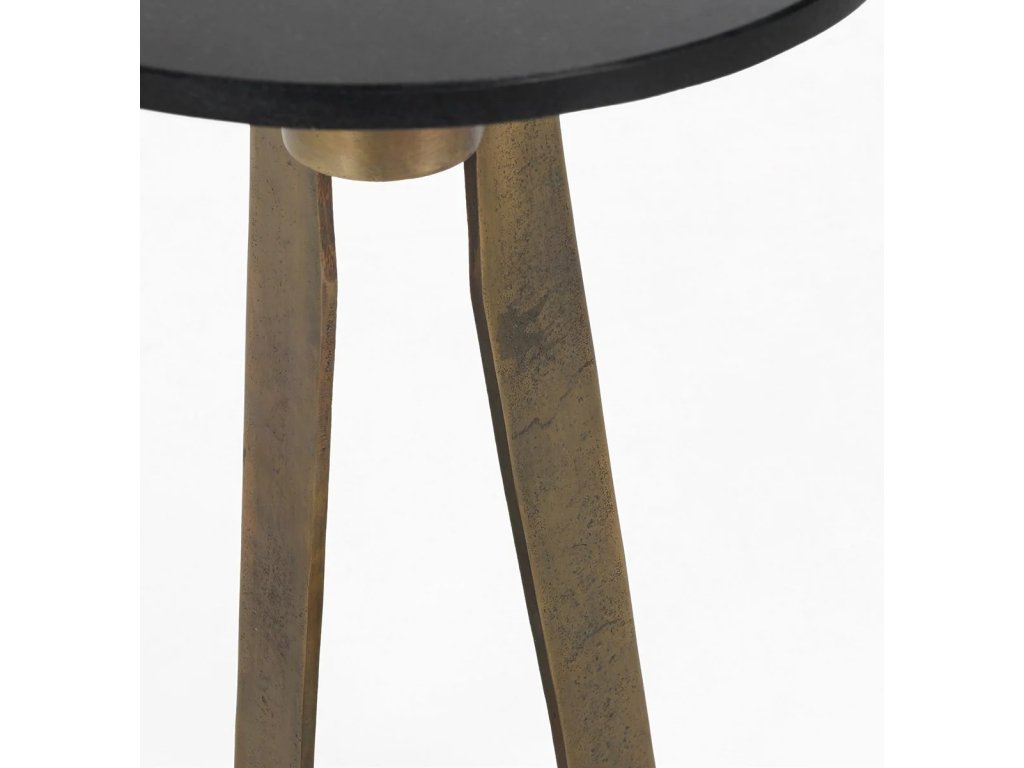 Leyton Marble/Aluminum Round Accent Table - Black - image 1