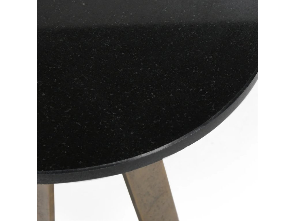 Leyton Marble/Aluminum Round Accent Table - Black - image 2
