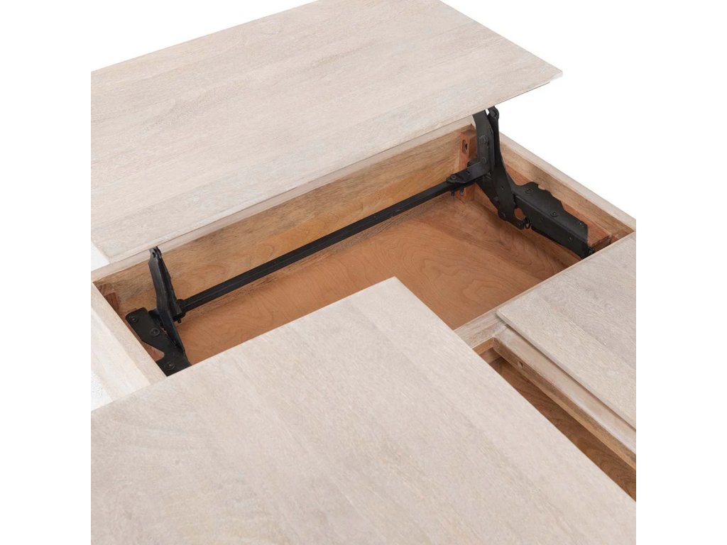 Rocklin Solid Wood Double Round Lift Top Coffee Table - White - image 2