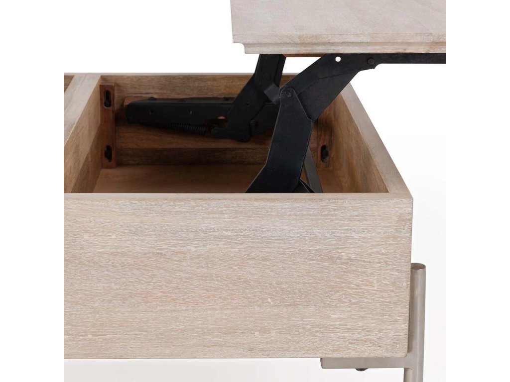 Rocklin Solid Wood Double Round Lift Top Coffee Table - White - image 3