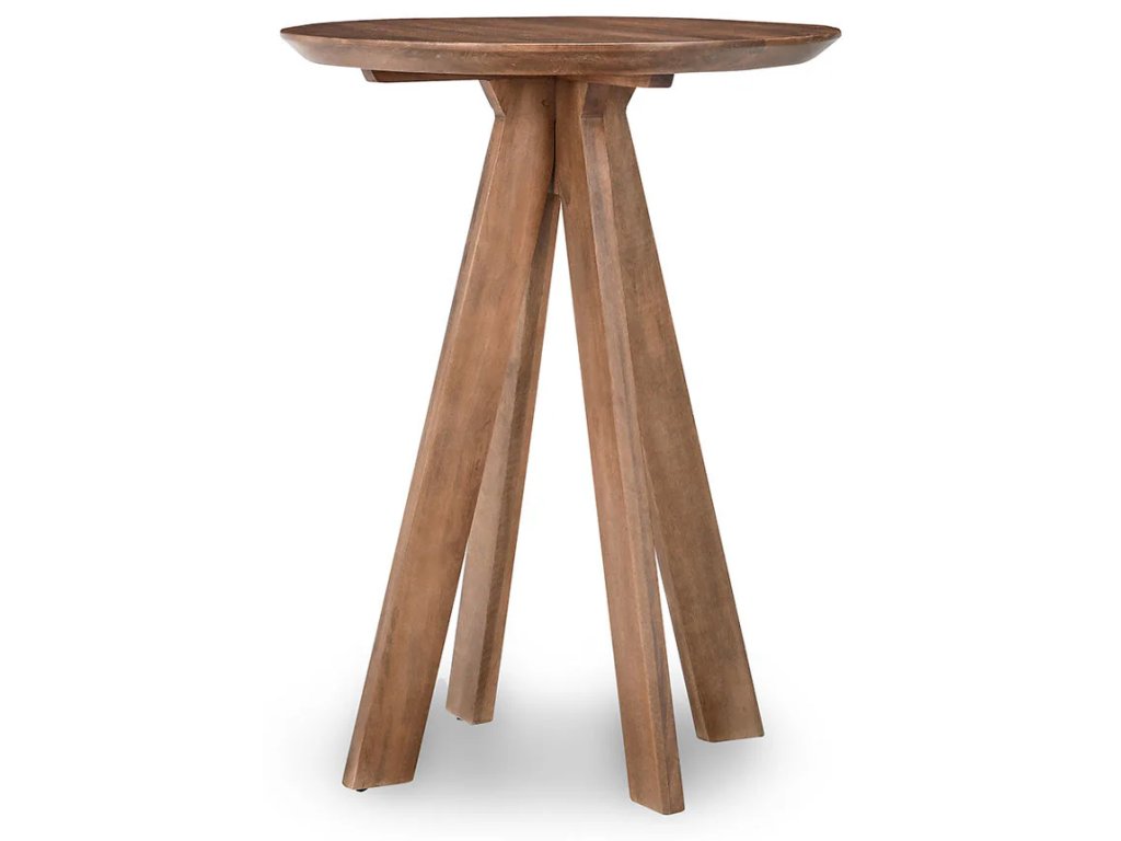 Rodrigo Solid Wood Round Bar Table - Hickory Brown - main image