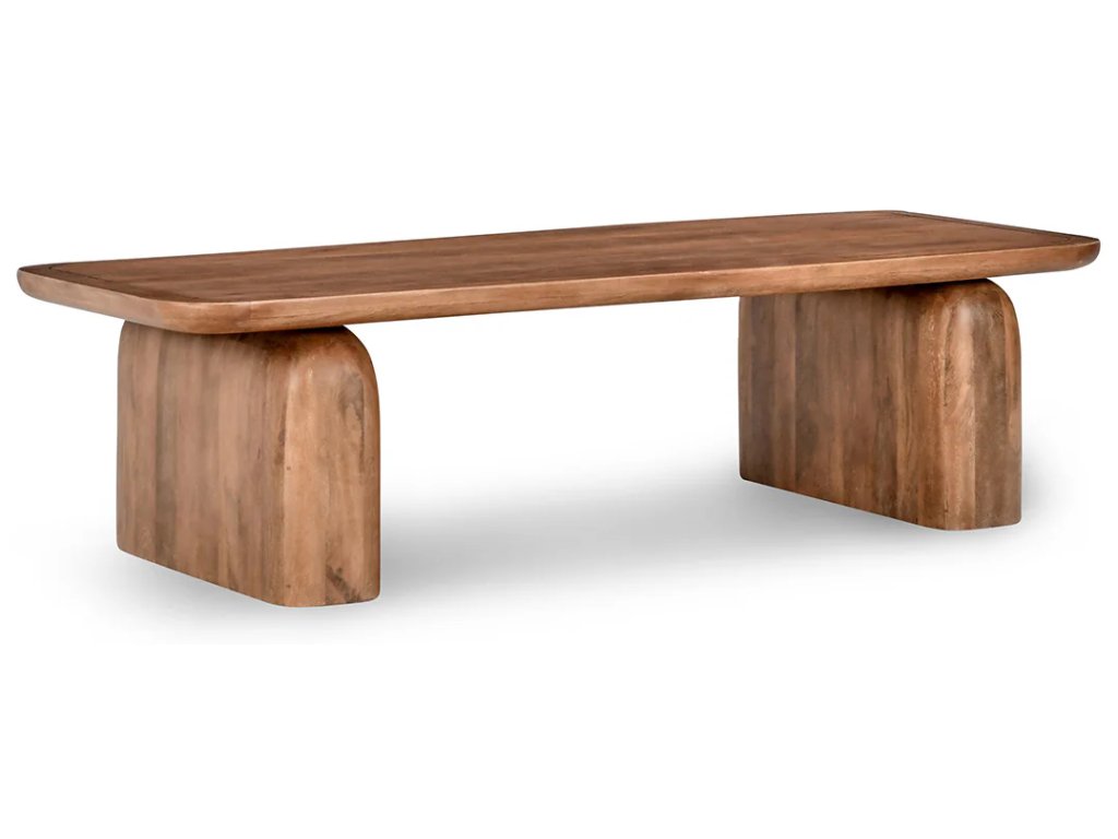 Chloe Solid Wood Rectangle Coffee Table - Hickory Brown - main image