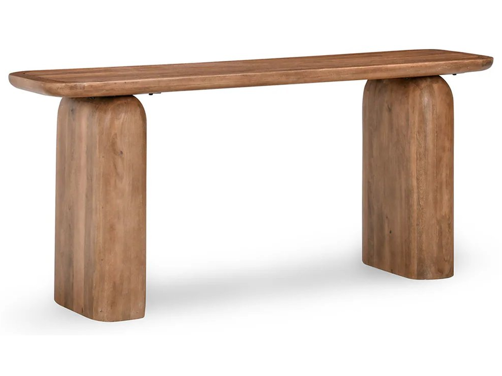 Chloe Solid Wood Rectangle Console Table - Hickory Brown - main image