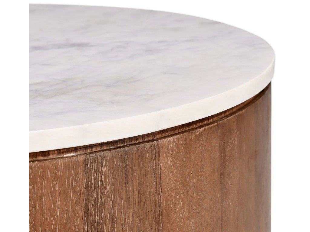 Josie Solid Wood Round End Table - Hickory Brown - image 2