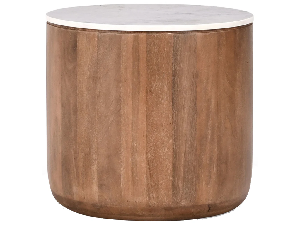 Josie Solid Wood Round End Table - Hickory Brown - main image