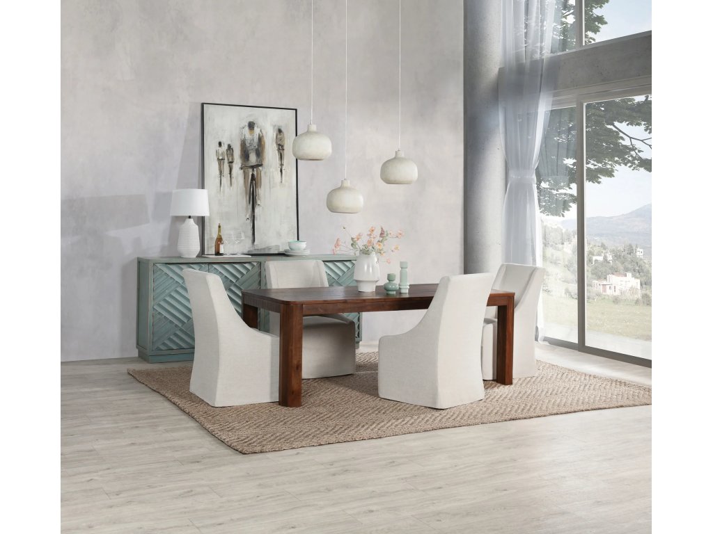 Nemi Solid Wood Rectangle Dining Table - Rustic Brown - image 3