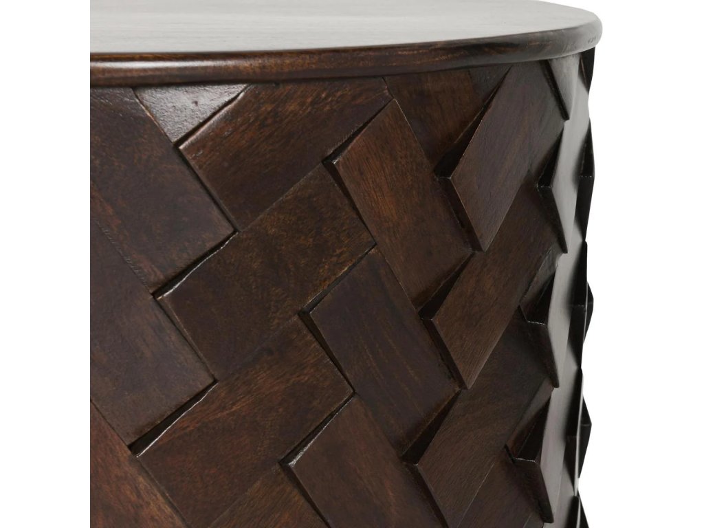 Shira Solid Wood Round Storage Coffee Table - Kona Brown - image 1