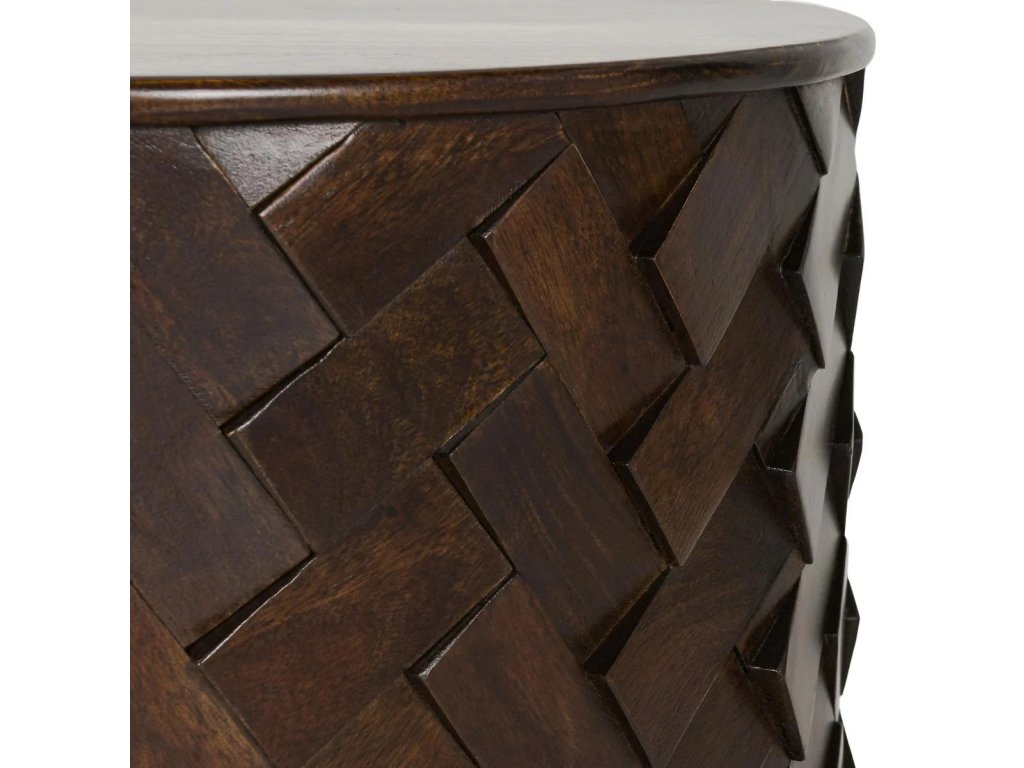 Shira Solid Wood Round End Table - Kona Brown - image 2