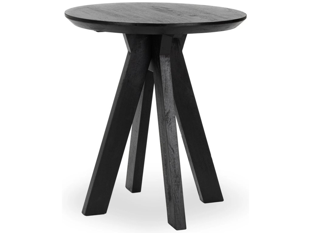 Rodrigo Solid Wood Round Counter Table - Black - main image