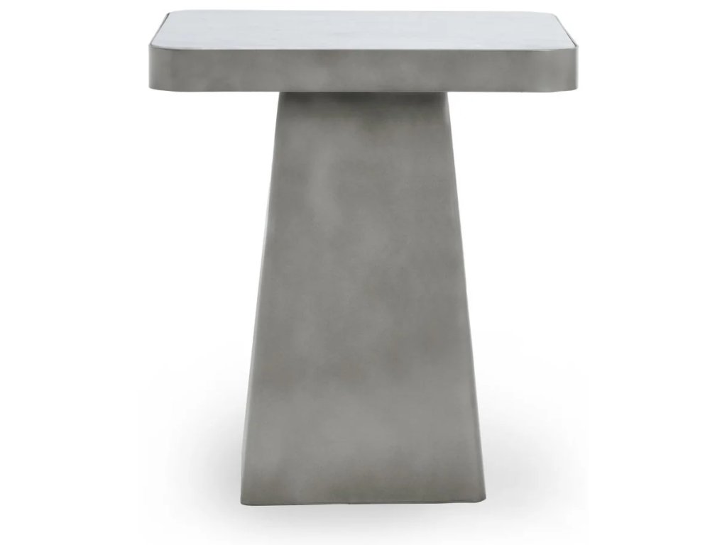 Far Marble/Metal Square End Table - White/Slate Gray - main image