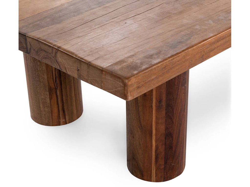 Alto Solid Wood Rectangle Coffee Table - Rustic Brown - image 2