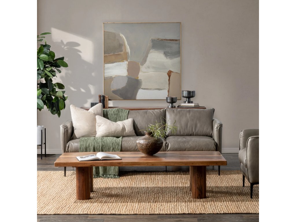 Alto Solid Wood Rectangle Coffee Table - Rustic Brown - image 6
