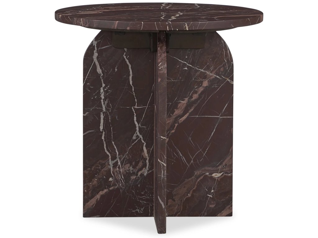 Reilly Marble Round Accent Table Small - Merlot - main image