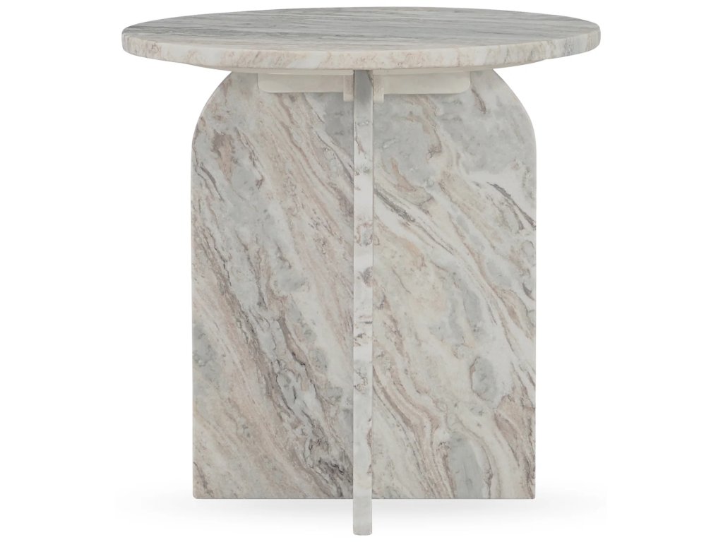 Reilly Marble Round Accent Table Small - Rusty Gray - main image