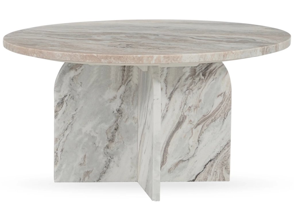 Reilly Marble Round Coffee Table - Rusty Gray - main image
