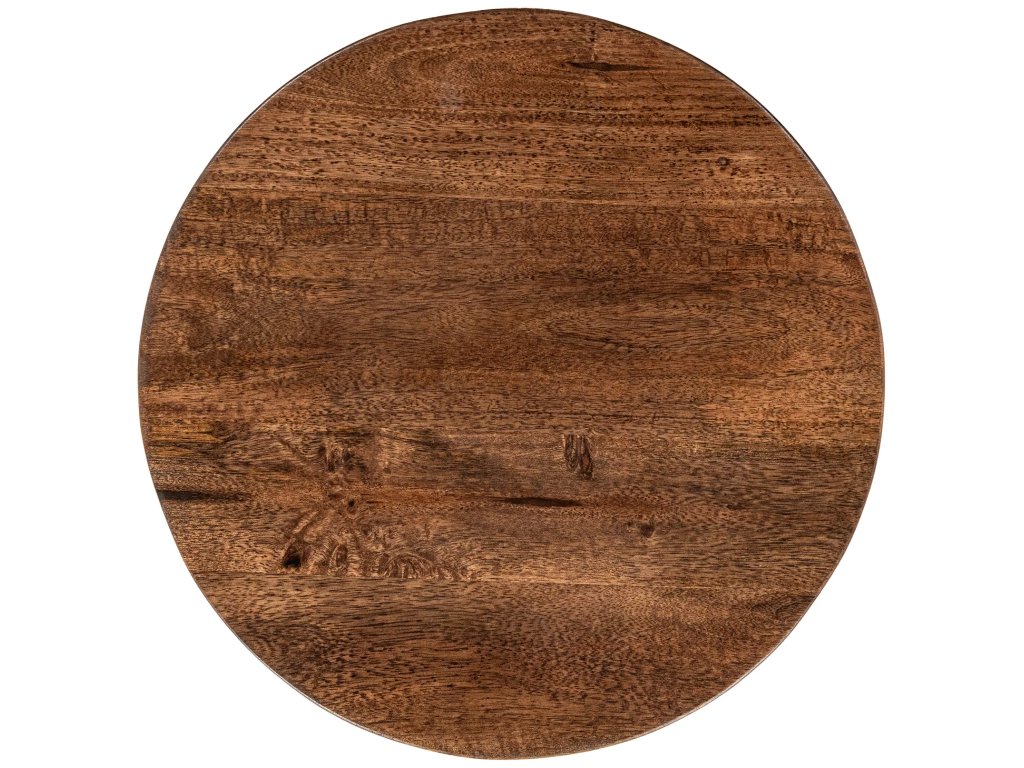 Andra Leather Round Accent Table - Sedona Brown - main image