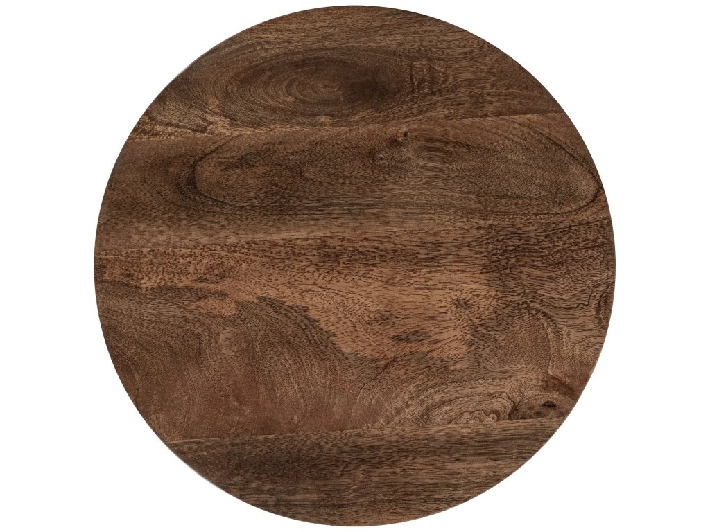 Andra Leather Round Accent Table - Tan - main image