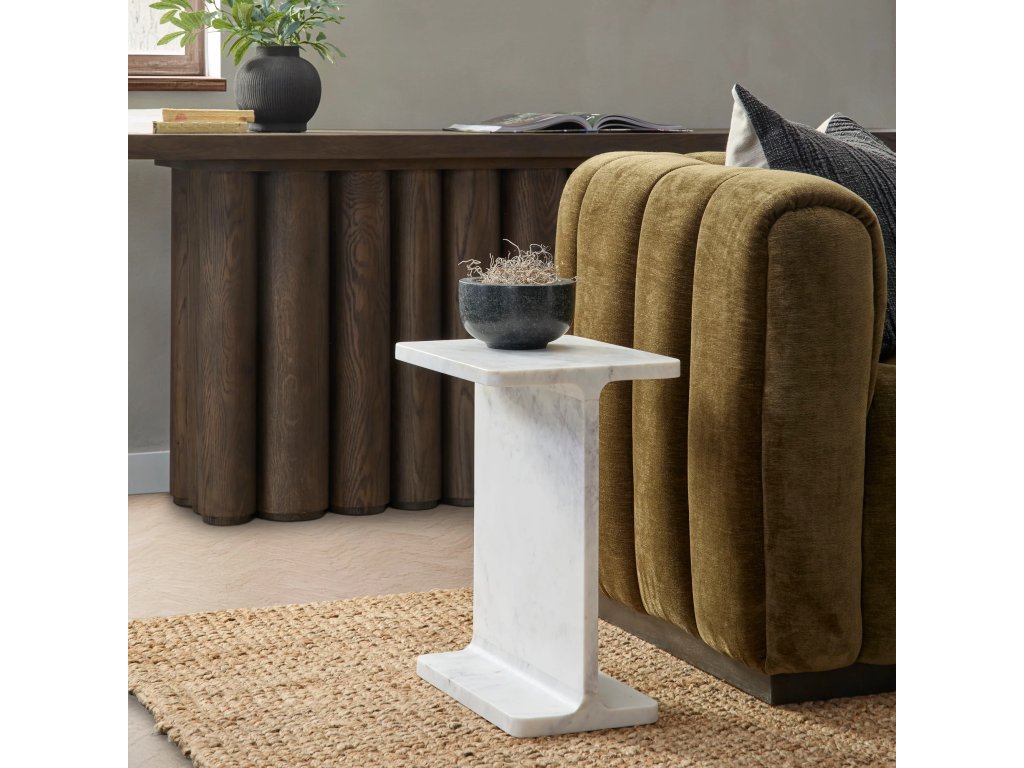 Delaney Marble Rectangle Accent Table - image 4