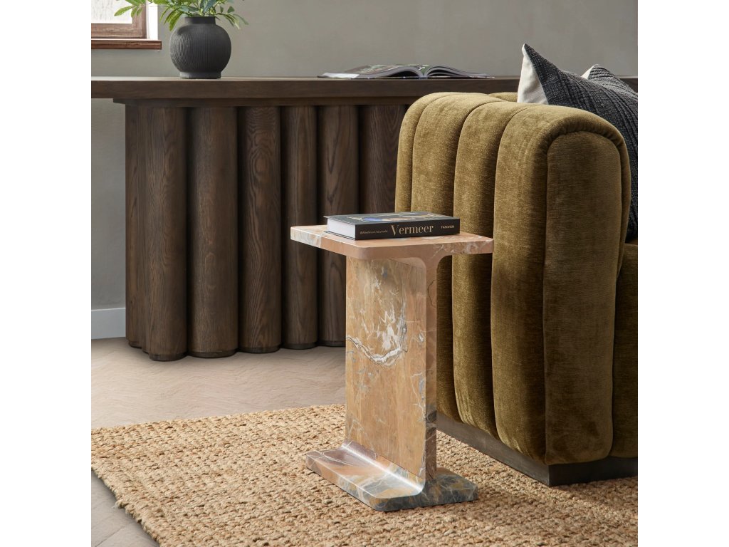 Delaney Marble Rectangle Accent Table - image 5