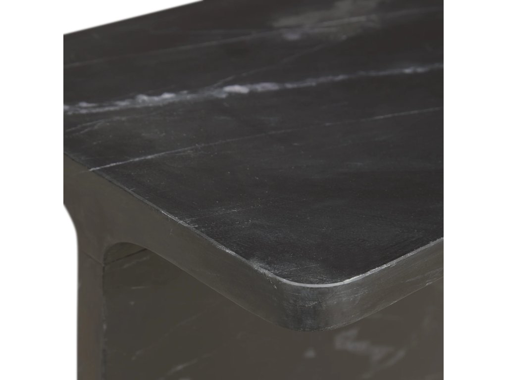 Delaney Marble Rectangle Accent Table - Onyx - image 2