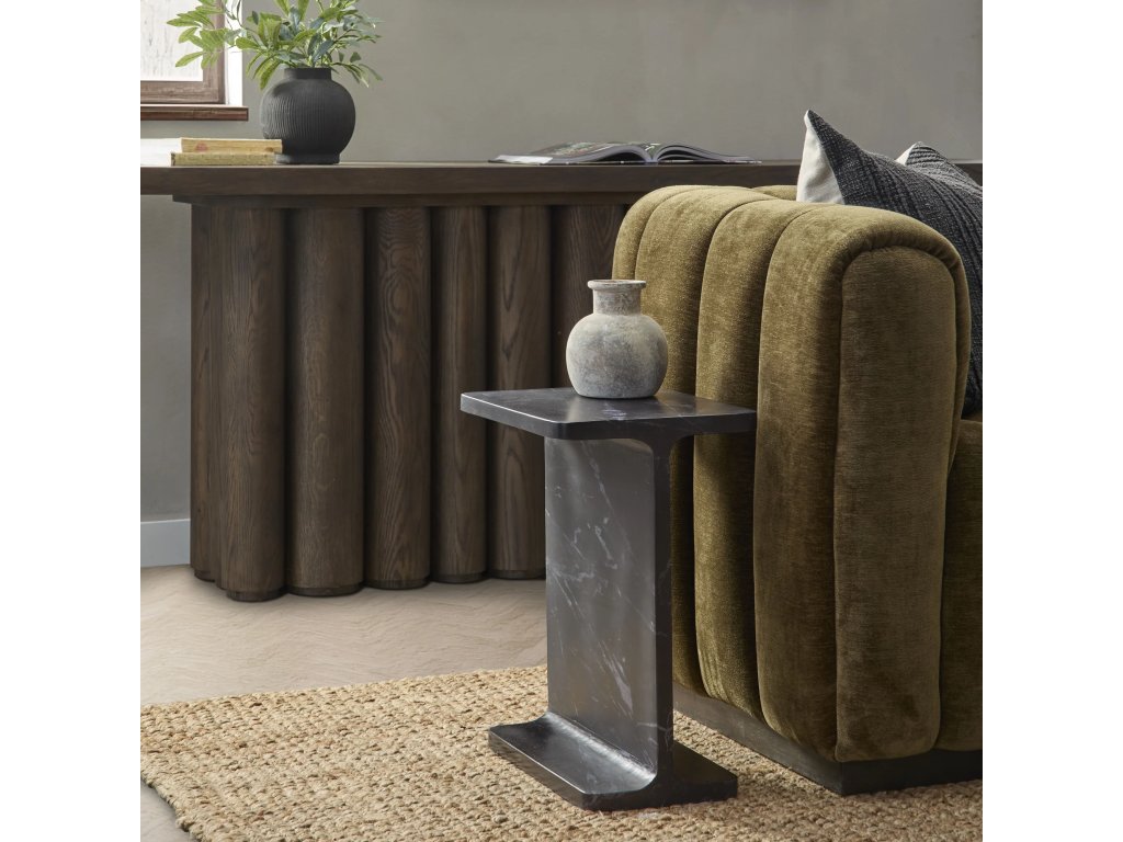 Delaney Marble Rectangle Accent Table - Onyx - image 5